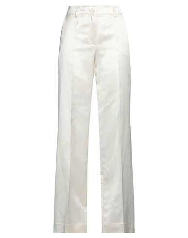 P.A.R.O.S.H. Casual trouser Cream 42% Viscose, 33% Linen, 25% Cotton