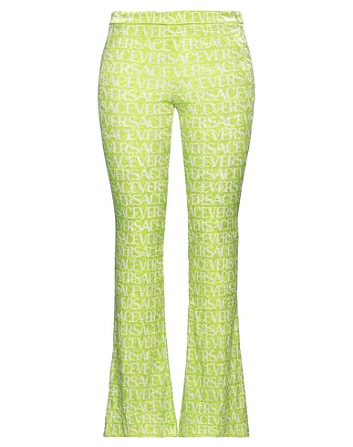 VERSACE Casual trouser Lime green 92% Polyester, 8% Elastane