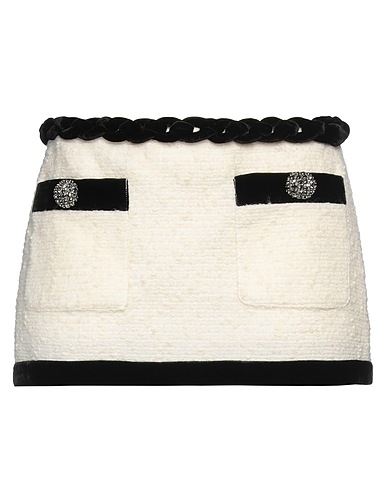 AREA Mini skirt Cream 80% Wool, 8% Mohair wool, 6% Viscose, 5% Polyamide, 1% Elastane