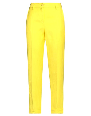 P.A.R.O.S.H. Casual pants Yellow 72% Viscose, 28% Linen