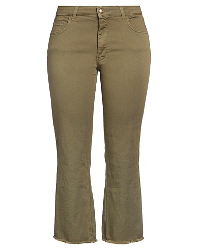 FAY Denim trousers Military green 97% Cotton, 3% Elastane