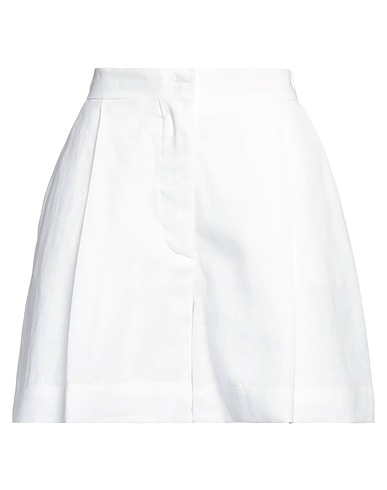 MVP WARDROBE Shorts & Bermuda White 100% Linen, Cotton, Polyester