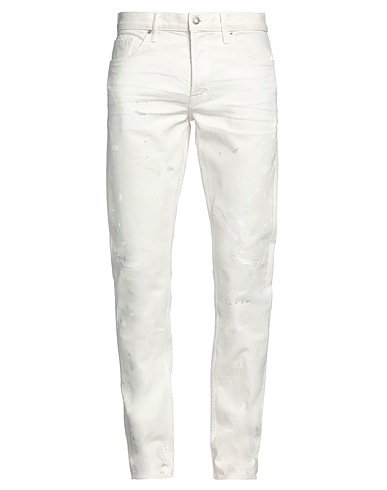 TOM FORD Denim pants White 98% Cotton, 2% Polyurethane, Calfskin