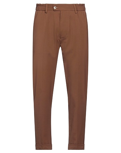 YES LONDON Casual trouser Brown 54% Virgin Wool, 45% Polyester, 1% Elastane