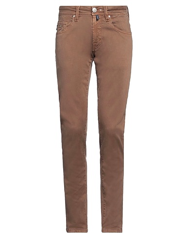 TRAMAROSSA Denim pants Light brown 87% Cotton, 9% Polyester, 4% Elastane