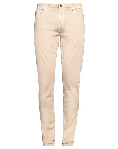 TRAMAROSSA Denim trousers Beige 87% Cotton, 9% Polyester, 4% Elastane