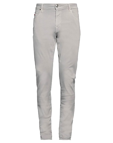 TRAMAROSSA Denim trousers Light grey 87% Cotton, 9% Polyester, 4% Elastane