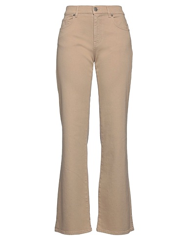 P.A.R.O.S.H. Denim trousers Beige 99% Cotton, 1% Elastane