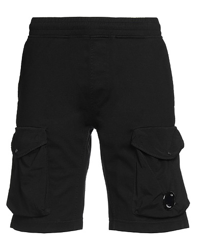 C.P. COMPANY Shorts & Bermuda Nero 100% Cotone, Poliammide