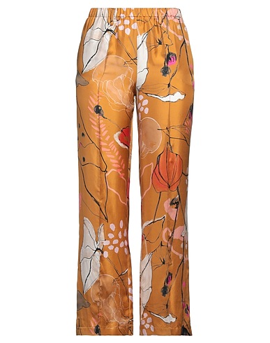 ALYSI Casual trouser CHOCOLAT Camel 100% Silk