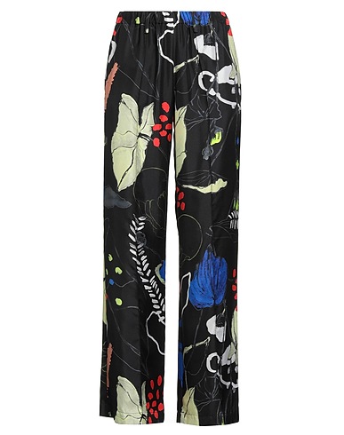 ALYSI Casual trouser CHOCOLAT Black 100% Silk