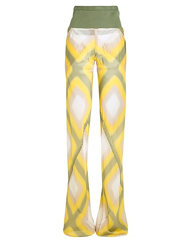 RICK OWENS Casual trouser Yellow 100% Cupro, Cotton, Polyamide