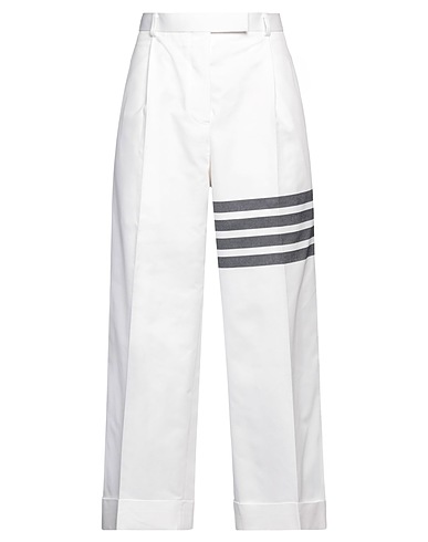 THOM BROWNE Casual pants White 100% Cotton