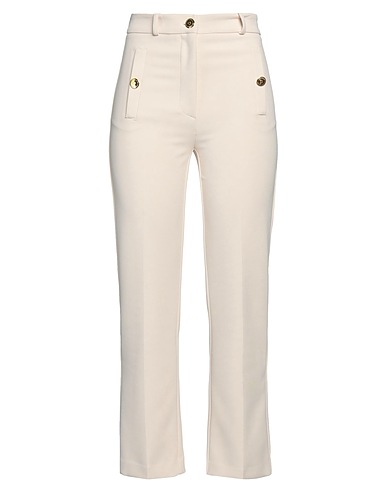 ELISABETTA FRANCHI Casual trouser Cream 96% Polyester, 4% Elastane, Viscose
