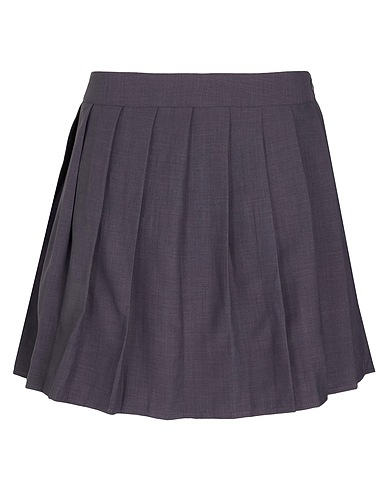 8 by YOOX Mini skirt PLEATED SKATER MINI SKIRT
 Grey 65% Recycled polyester, 30% Viscose, 5% Elastane