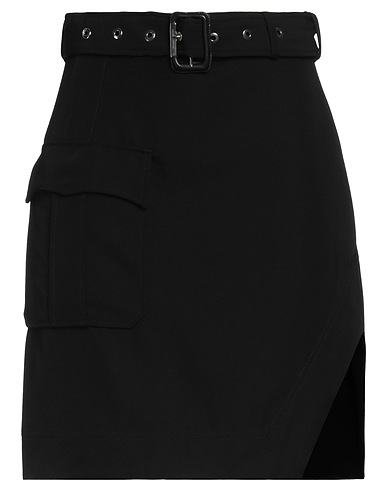 MCQUEEN Mini skirt Black 77% Wool, 23% Cotton