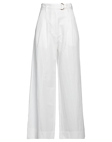 ULLA JOHNSON Casual pants White 53% Cotton, 45% Linen, 2% Silk