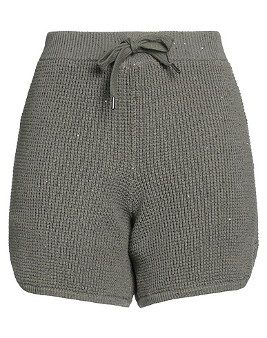 BRUNELLO CUCINELLI ショートパンツ＆バミューダパンツ ミリタリーグリーン コットン 96% / ポリエステル 4% / 真鍮/ブラス / アセテート / シルク