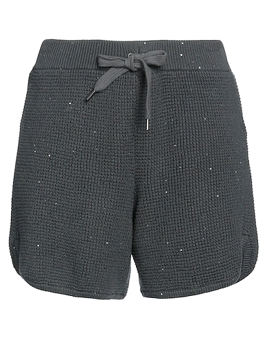 BRUNELLO CUCINELLI Shorts & Bermuda ANTRACITE 96% Cotton, 4% Polyester, Brass, Acetate, Silk