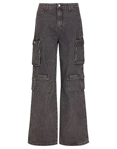 8 by YOOX Denim trousers ORGANIC COTTON DENIM OVERSIZE CARGO
 Grey 100% Organic cotton