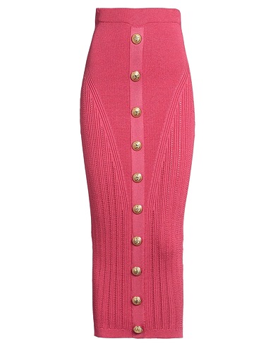 BALMAIN Midi skirt Magenta 83% Viscose, 17% Elastane