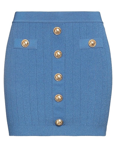 BALMAIN Mini skirt Pastel blue 83% Viscose, 17% Polyester