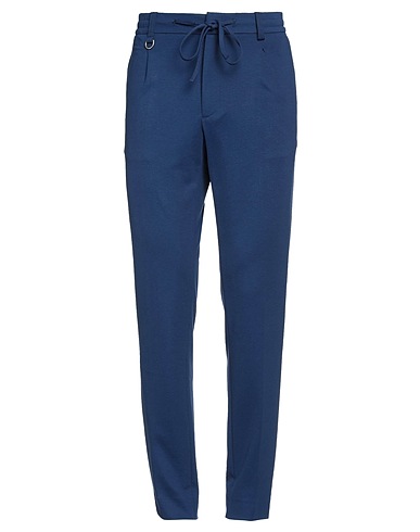PAOLO PECORA Casual trouser Blue 67% Viscose, 28% Polyamide, 5% Elastane
