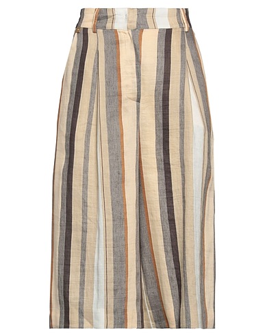 MANILA GRACE Casual trouser Sand 88% Linen, 12% Polyamide