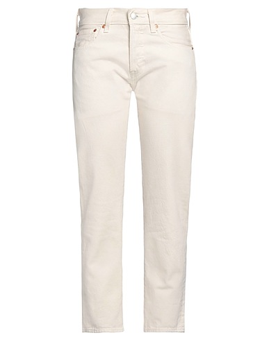 LEVI'S Denim trousers Ivory 100% Cotton