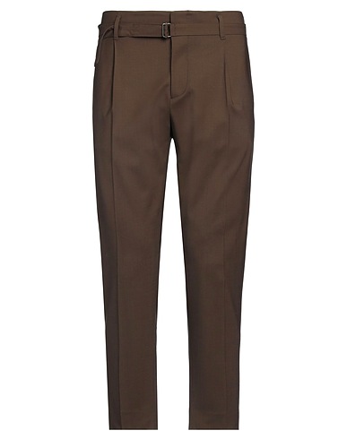 BE ABLE Casual pants Dark brown 95% Virgin Wool, 5% Elastane