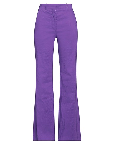 MALLONI Casual trouser Purple 40% Linen, 31% Cotton, 24% Polyamide, 5% Elastane