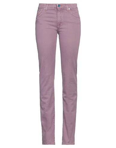 JACOB COHЁN Denim trousers Mauve 98% Cotton, 2% Elastane