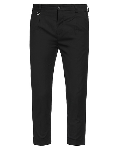 PAOLO PECORA Casual trouser Black 99% Cotton, 1% Elastane