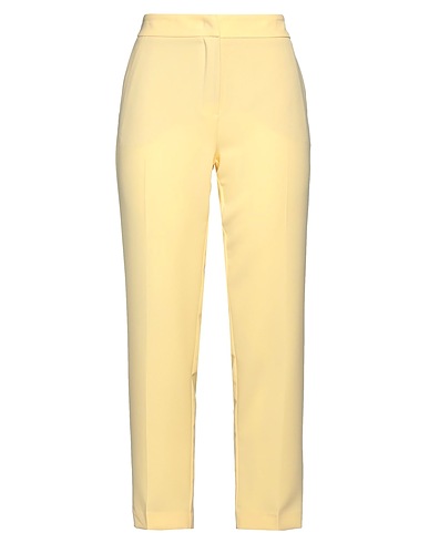 CLIPS MORE Casual pants Pastel yellow 91% Polyester, 9% Elastane