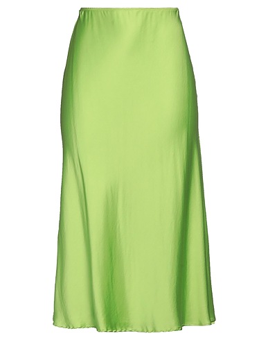 CAMICETTASNOB Midi skirt Lime green 97% Viscose, 3% Elastane