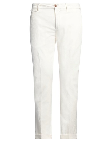 TELERIA ZED Pantalone Avorio 52% Lino, 46% Cotone, 2% Elastan