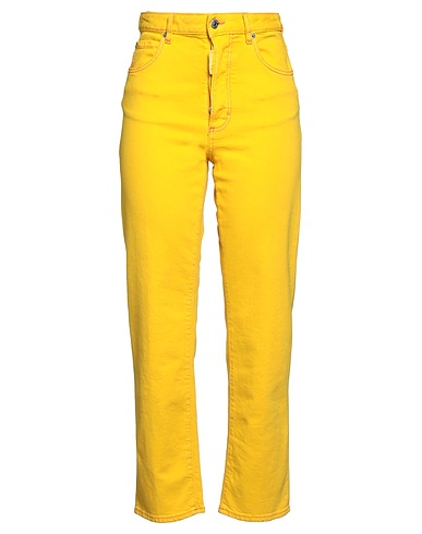 DSQUARED2 Denim trousers Yellow 98% Cotton, 2% Elastane