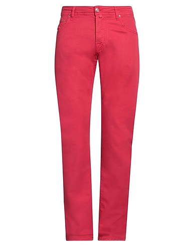 JACOB COHЁN Casual trouser Brick red 45% Cotton, 31% Linen, 22% Lyocell, 2% Elastane