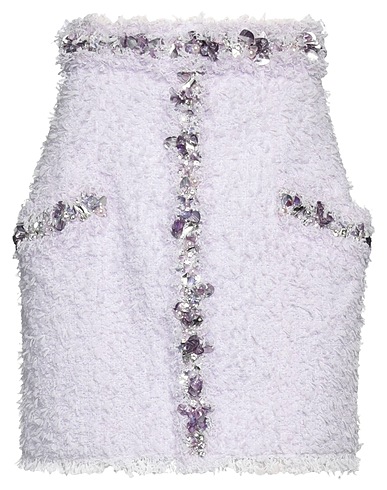 BALMAIN Mini skirt Lilac 100% Polyamide, Viscose, Acrylic, Glass, Brass