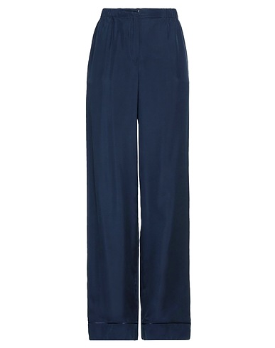 ALBERTA FERRETTI Casual trouser Navy blue 100% Silk