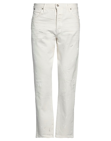TOM FORD Denim trousers White 98% Cotton, 2% Polyurethane