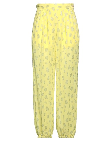FORTE_FORTE Casual trouser Yellow 96% Viscose, 4% Metallic Polyester, Polyester