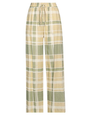 BALLANTYNE Pantalone Verde militare 55% Lino, 45% Viscosa