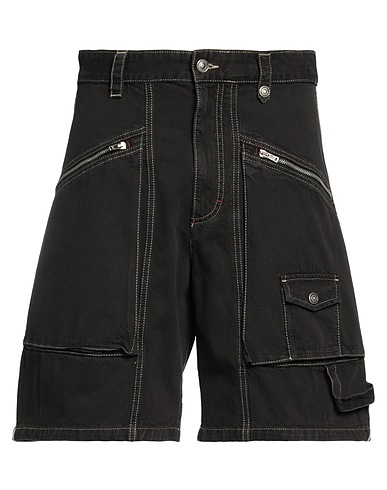 ISABEL MARANT Shorts jeans Nero 80% Cotone, 20% Canapa