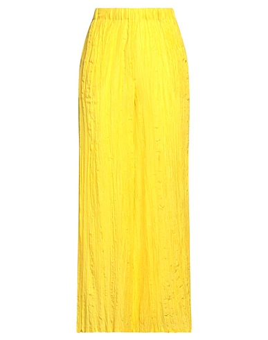 ALYSI Casual pants Yellow 100% Silk