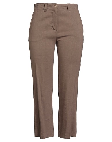 ALYSI Casual pants CRÈME 51% Linen, 46% Viscose, 3% Elastane