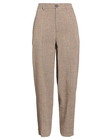 SOLOTRE Casual trouser Beige 65% Viscose, 35% Linen, Cotton