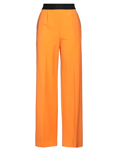 MSGM Casual trouser Orange 96% Virgin Wool, 4% Elastane