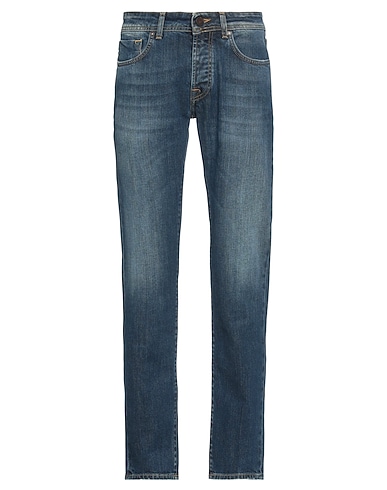 DEVORE INCIPIT Denim pants Blue 99% Cotton, 1% Elastane