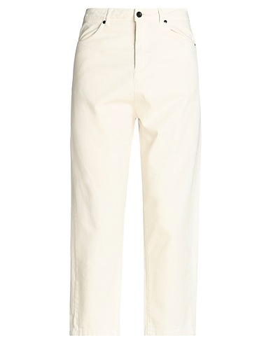 NOSTRASANTISSIMA Denim pants Ivory 100% Cotton